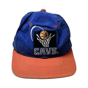 Vintage 90s Cleveland Cavaliers Cavs NBA Basketball Snapback Blue Orange